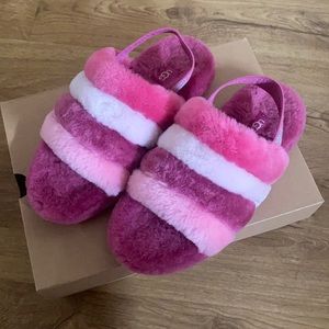 Multicolored PInk Ugg Slippers
